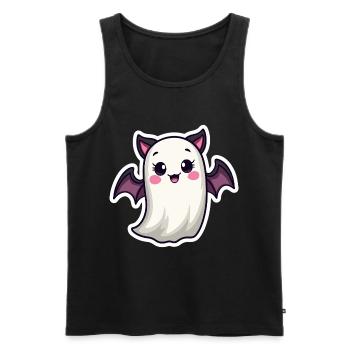 Chauve-souris fantôme d’Halloween - Débardeur bio Premium Homme - noir - Devant - Michal (187cm)