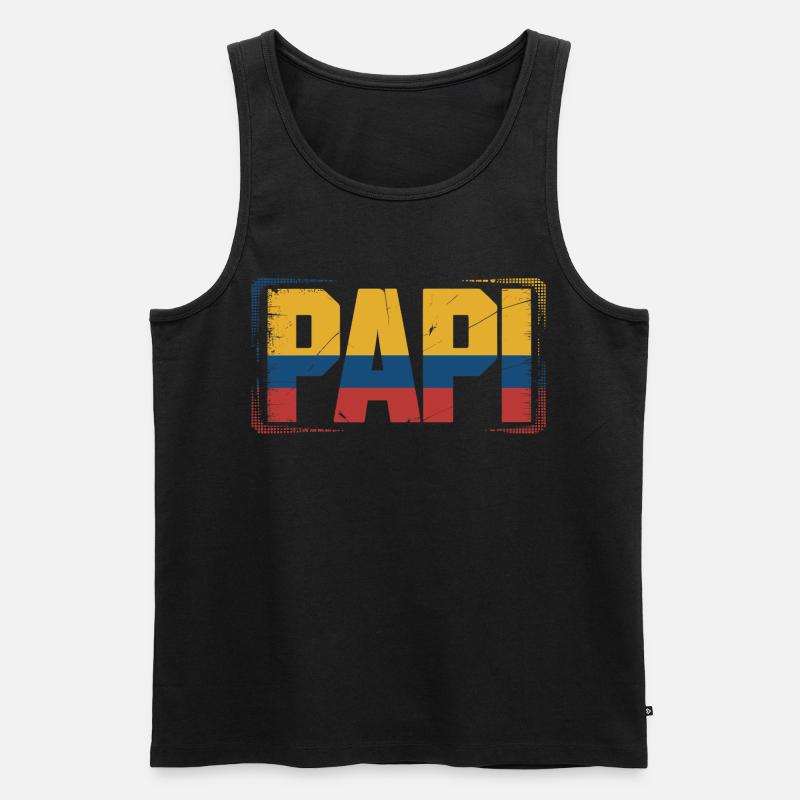  Papi Kolumbien Flagge – Geschenk für - Männer Premium Bio Tank Top - Schwarz