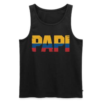 Daddy Colombia Flag – Gift for - Men's Premium Organic Tank Top - black - Front - Michal (187cm)