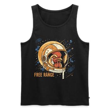 Space chicken in astronaut helmet - Men's Premium Organic Tank Top - black - Front - AI Model Male 178 light (178cm)