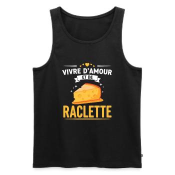 Love Raclette Evening Original Gift - Men's Premium Organic Tank Top - black - Front - Michal (187cm)