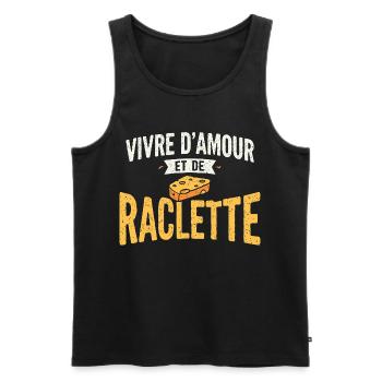 Raclette Käse Geschenk Humor Winter Savoyen - Männer Premium Bio Tank Top - Schwarz - Vorne - AI Model Male 178 light (178cm)