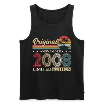 18th Birthday Original November Vintage 2008 - Men's Premium Organic Tank Top - black - Front - AI Model Male 178 light (178cm)