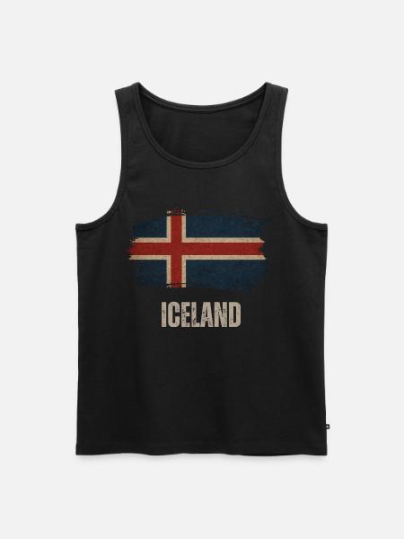 Islands flagg, vintage Island - Premium økologisk Tanktop for menn - svart