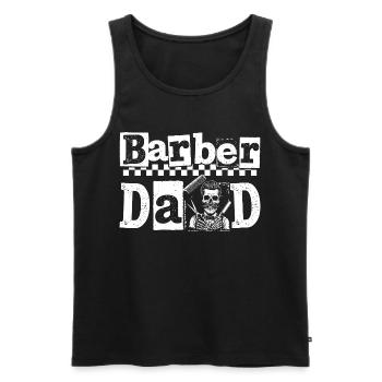 Vintage Barber Papa Barbier Friseur - Männer Premium Bio Tank Top - Schwarz - Vorne - Michal (187cm)