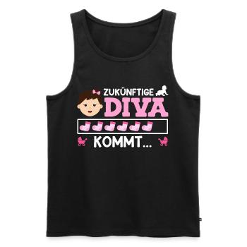 Bald Mama ZUKÜNFTIGE DIVA KOMMT Lustiges - Männer Premium Bio Tank Top - Schwarz - Vorne - AI Model Male 178 light (178cm)