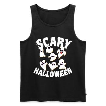 Grinning Dancing Funny Ghosts Halloween Costume - Men's Premium Organic Tank Top - black - Front - AI Model Male 178 light (178cm)