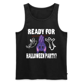 Bat Ready for Halloween Costume Party Saying - Men's Premium Organic Tank Top - black - Front - AI Model Male 178 light (178cm)