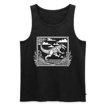 Kaiju Japan Art Style Design - Men's Premium Organic Tank Top - black - Front - AI Model Male 178 light (178cm)