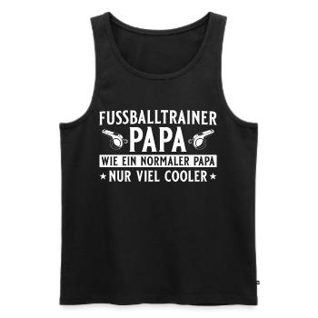 Fußballtrainer Papa Vatertag - Männer Premium Bio Tank Top - Schwarz - Vorne - AI Model Male 178 light (178cm)