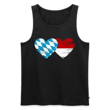 Bayern Monaco flag heart used - Men's Premium Organic Tank Top - black - Front - Michal (187cm)