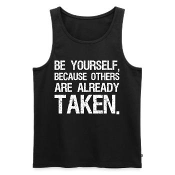 Sei du selbst, denn andere sind schon vergeben - Männer Premium Bio Tank Top - Schwarz - Vorne - AI Model Male 178 light (178cm)