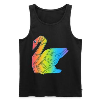 Rainbow Swan - Men's Premium Organic Tank Top - black - Front - AI Model Male 178 light (178cm)