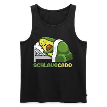 Schlavocado Avocado Schlafshirt Sleep Comfy Gesche - Men's Premium Organic Tank Top - black - Front - AI Model Male 178 light (178cm)