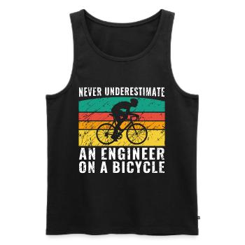 Never Underestimate an Engineer on a Bicycle Shirt - Men's Premium Organic Tank Top - black - Front - AI Model Male 178 light (178cm)