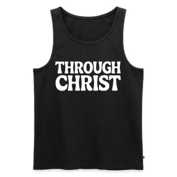 Trough Christ Jesus Christen Glaube - Männer Premium Bio Tank Top - Schwarz - Vorne - Michal (187cm)