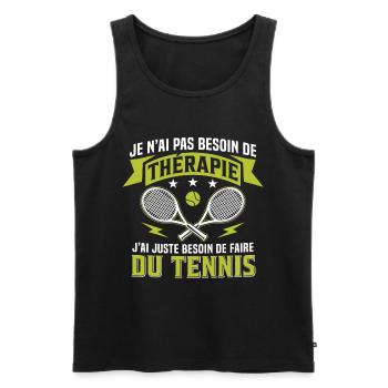 Ich muss einfach nur Tennis spielen - Männer Premium Bio Tank Top - Schwarz - Vorne - Michal (187cm)