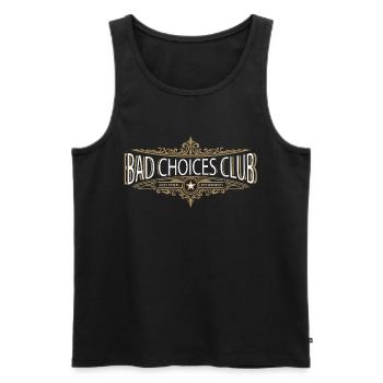 Bad Choices Club – Retro Vintage Party Design - Men's Premium Organic Tank Top - black - Front - AI Model Male 178 light (178cm)