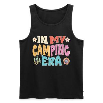 À l’époque du camping - Débardeur bio Premium Homme - noir - Devant - AI Model Male 178 light (178cm)