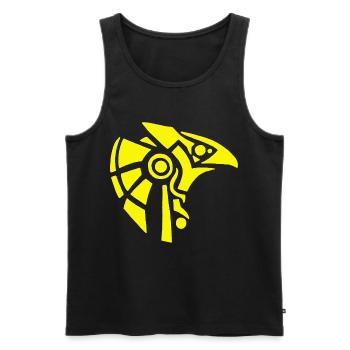 Ägyptischer Gott Horus (gelb) - Männer Premium Bio Tank Top - Schwarz - Vorne - Michal (187cm)