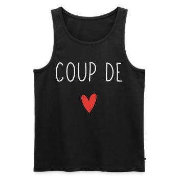 Coup de cœur  design minimaliste avec cœur rouge - Débardeur bio Premium Homme - noir - Devant - AI Model Male 178 light (178cm)