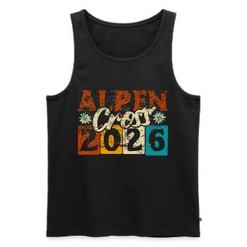 Traversée des Alpes 2026 - Croix des Alpes - Randonnée - Débardeur bio Premium Homme - noir - Devant - AI Model Male 178 light (178cm)