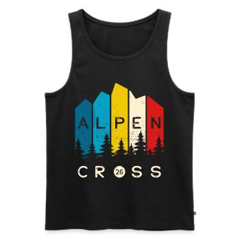 Alpen Cross 26 - Crossing the Alps 2026 - Hiking - Men's Premium Organic Tank Top - black - Front - AI Model Male 178 light (178cm)