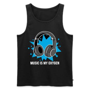 Music Is My Oxygen – Headphones Vibes - Men's Premium Organic Tank Top - black - Front - AI Model Male 178 light (178cm)