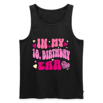 In My 18. Birthday Era Pink Hearts - Männer Premium Bio Tank Top - Schwarz - Vorne - Michal (187cm)