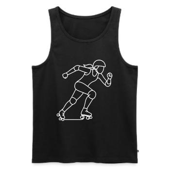 Croquis de joueur de roller derby – Motif sportif - Débardeur bio Premium Homme - noir - Devant - AI Model Male 178 light (178cm)
