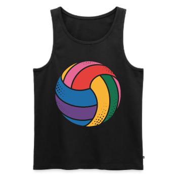 Volley-ball coloré pour les amateurs de sport - Débardeur bio Premium Homme - noir - Devant - Michal (187cm)