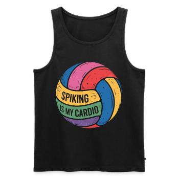 Spiking Ist Mein Cardio Volleyball Motivation - Männer Premium Bio Tank Top - Schwarz - Vorne - Michal (187cm)