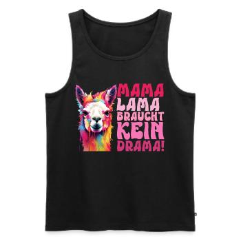 Les futures mamans MAMA LAMA N'A PAS BESOIN DE DRAME - Débardeur bio Premium Homme - noir - Devant - Michal (187cm)