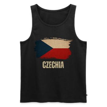 Drapeau vintage de la Tchéquie, fier tchécoslovaque - Débardeur bio Premium Homme - noir - Devant - Michal (187cm)