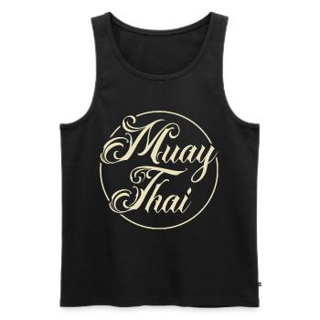 Muay Thai - Männer Premium Bio Tank Top - Schwarz - Vorne - AI Model Male 178 light (178cm)