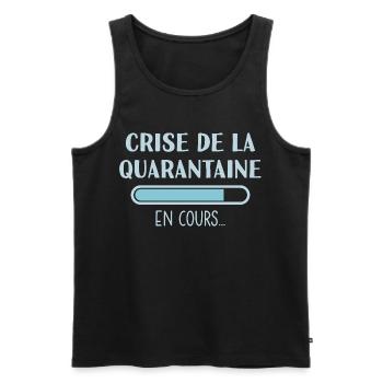 Ongoing Midlife Crisis - Men's Premium Organic Tank Top - black - Front - AI Model Male 178 light (178cm)