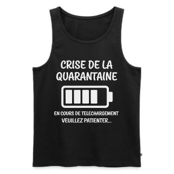 Ongoing Midlife Crisis - Men's Premium Organic Tank Top - black - Front - AI Model Male 178 light (178cm)