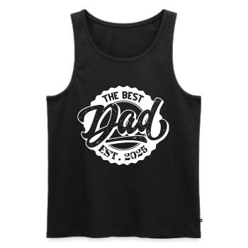 The Best Dad EST 2025 - Männer Premium Bio Tank Top - Schwarz - Vorne - Michal (187cm)