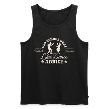 Line Dance Addict - Country Music Fan - Männer Premium Bio Tank Top - Schwarz - Vorne - AI Model Male 178 light (178cm)