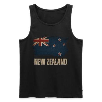 Grunge Neuseeland Flagge - Männer Premium Bio Tank Top - Schwarz - Vorne - Michal (187cm)