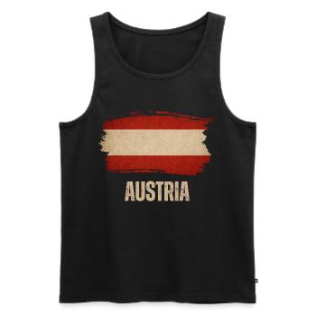 Drapeau grunge autrichien, fierté autrichienne - Débardeur bio Premium Homme - noir - Devant - AI Model Male 178 light (178cm)