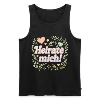 Marry Me / Statement Design - Men's Premium Organic Tank Top - black - Front - Michal (187cm)