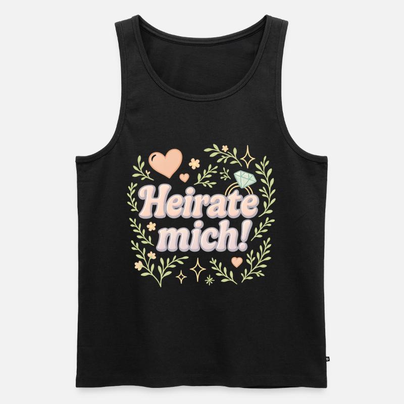 heirate mich / statement design - Männer Premium Bio Tank Top - Schwarz