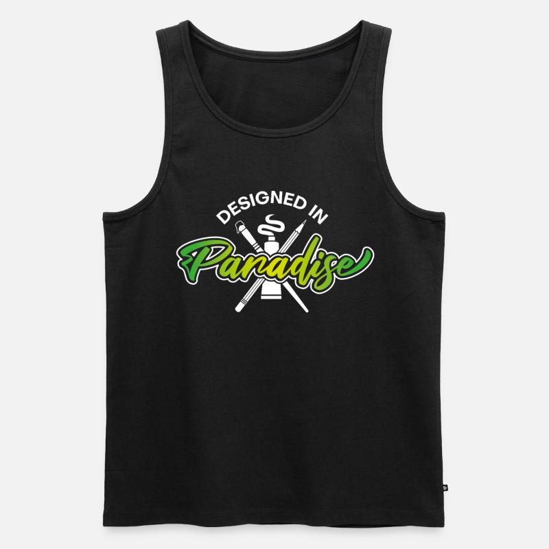 Designed in Paradise  - Männer Premium Bio Tank Top - Schwarz