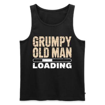 Grumpy Old Man Loading - Männer Premium Bio Tank Top - Schwarz - Vorne - AI Model Male 178 light (178cm)