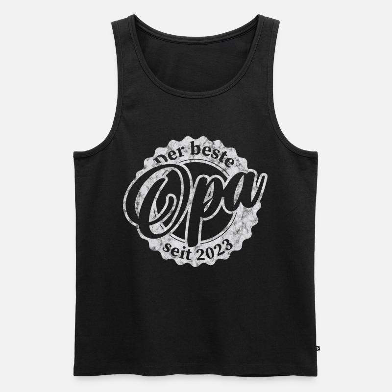 Der Beste Opa seit 2023 - Männer Premium Bio Tank Top - Schwarz