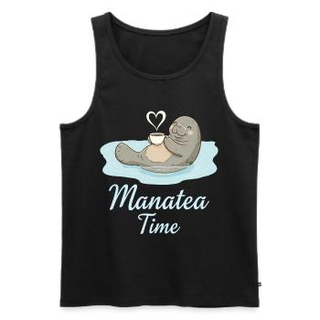 Seekuh Meerestier Ozean liebt Tee - Männer Premium Bio Tank Top - Schwarz - Vorne - Michal (187cm)