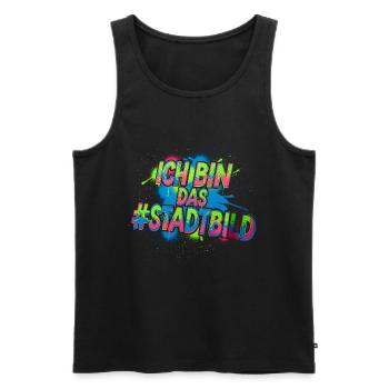 Urban_Graffiti_T-chemise - Débardeur bio Premium Homme - noir - Devant - Michal (187cm)