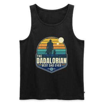 The Dadalorian Mando - Sunset BV- Best Dad - Badge - Men's Premium Organic Tank Top - black - Front - Michal (187cm)