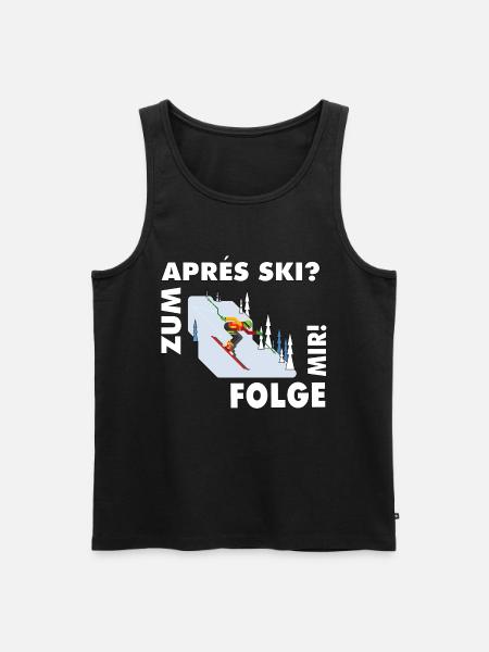 For après-ski? Follow me! – Hüttengaudi Spruch - Men's Premium Organic Tank Top - black